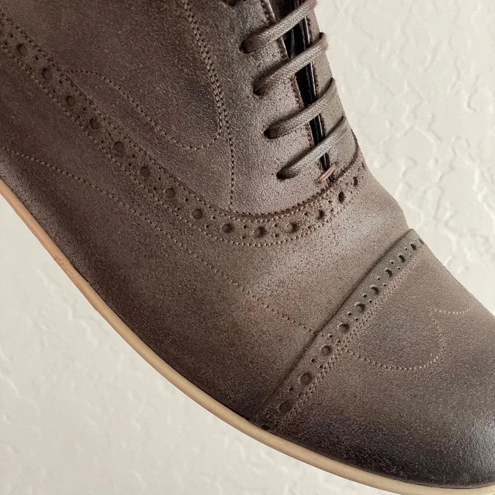 Dolce‎ & Gabbana Francesina Crosta Cera Oxford Men 8.5 Brown Suede Brogue